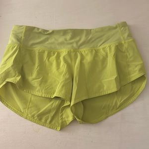 Neon yellow speed up lulu shorts